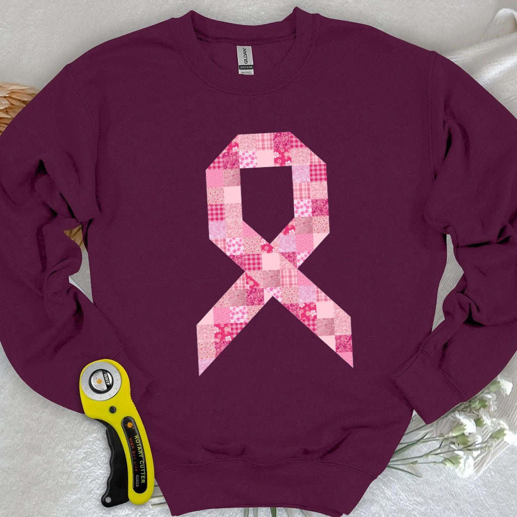 Pink Patchwork Ribbon Sweatshirt