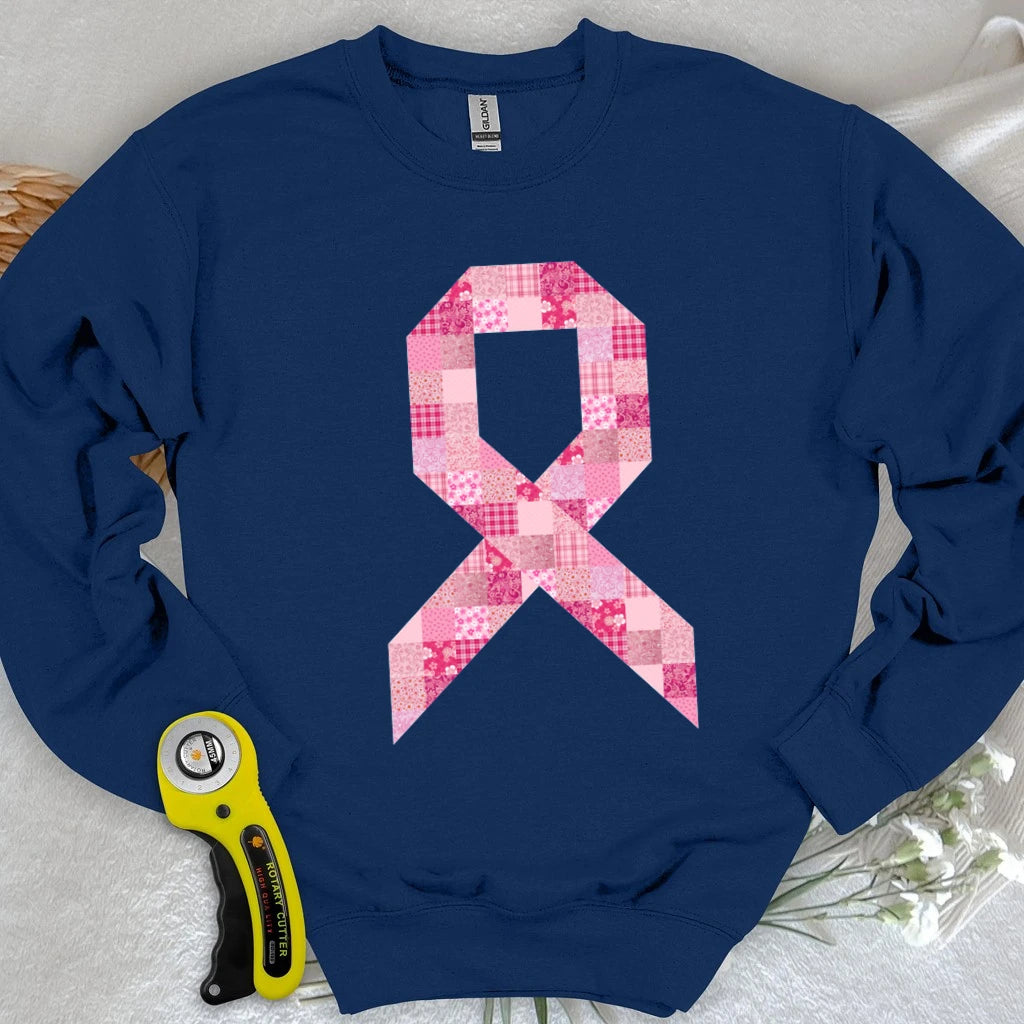 Pink Patchwork Ribbon Sweatshirt