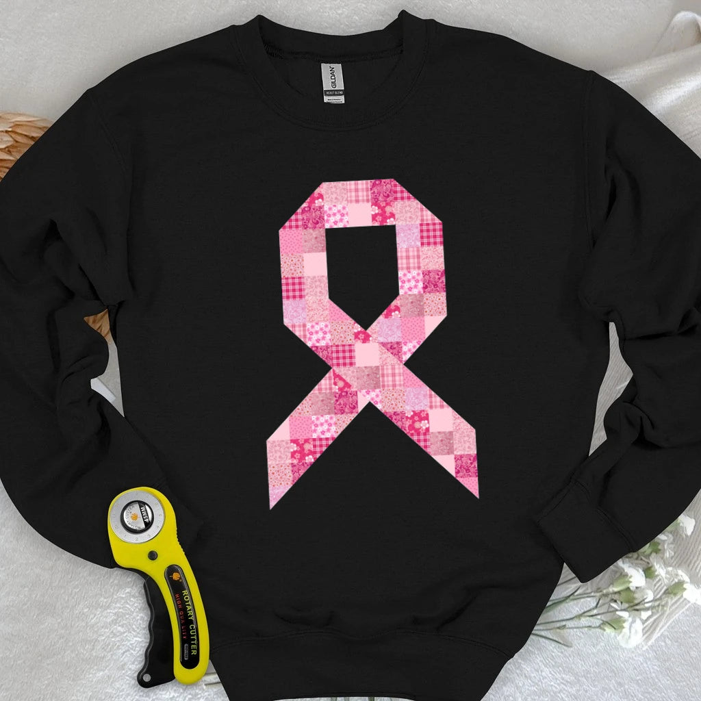 Pink Patchwork Ribbon Sweatshirt