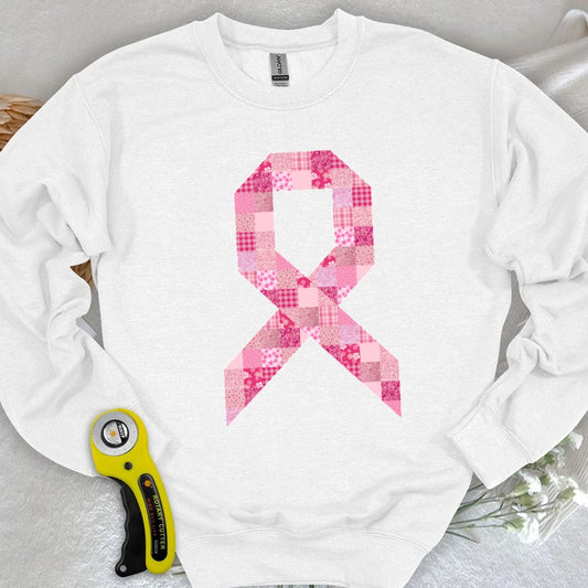 Pink Patchwork Ribbon Sweatshirt