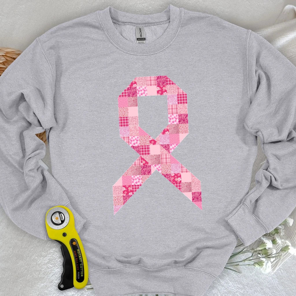 Pink Patchwork Ribbon Sweatshirt