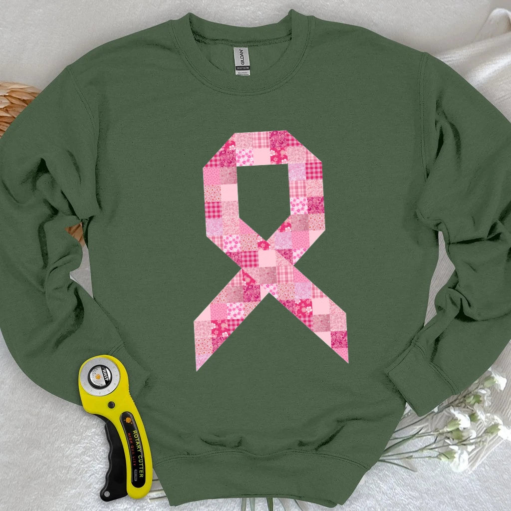 Pink Patchwork Ribbon Sweatshirt