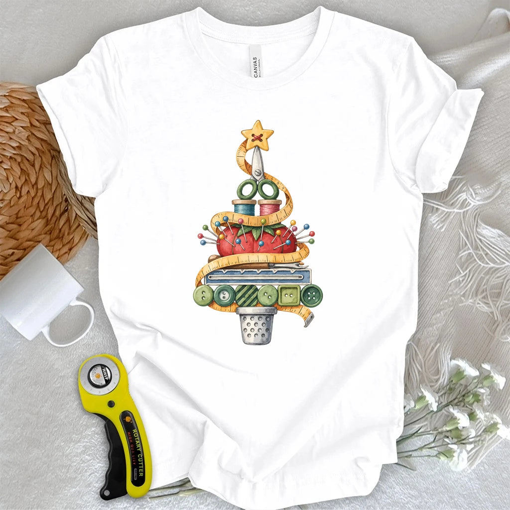 Sewing Tools Christmas Tree T-shirt
