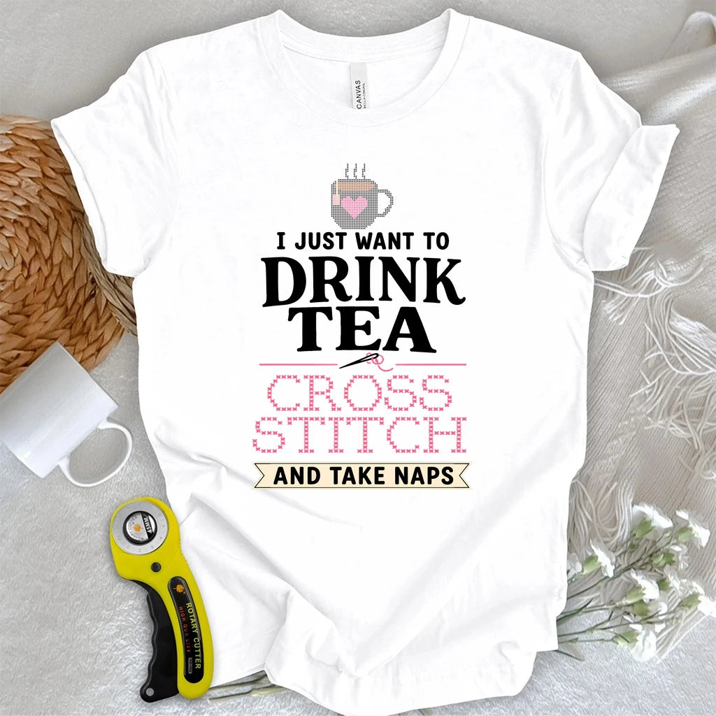 Tea & Cross Stitch T-shirt