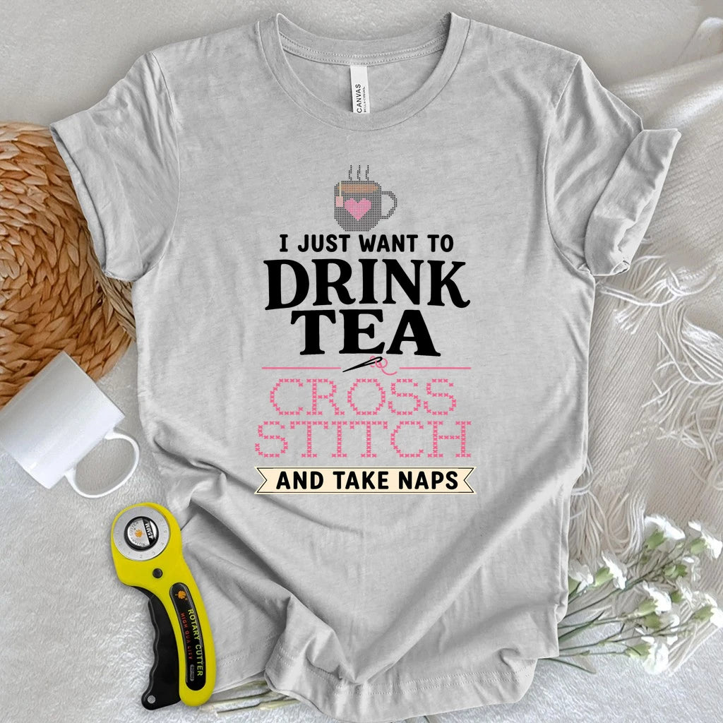 Tea & Cross Stitch T-shirt