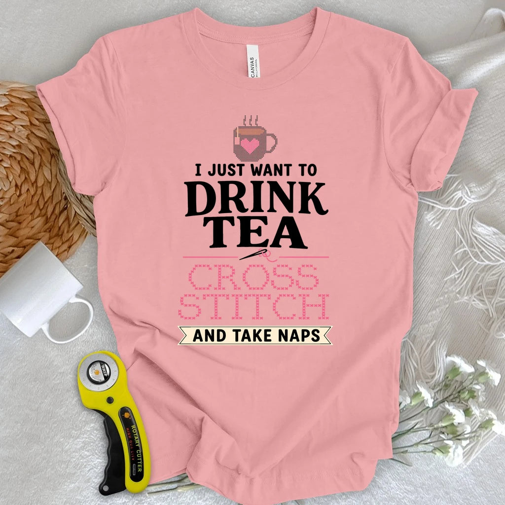 Tea & Cross Stitch T-shirt