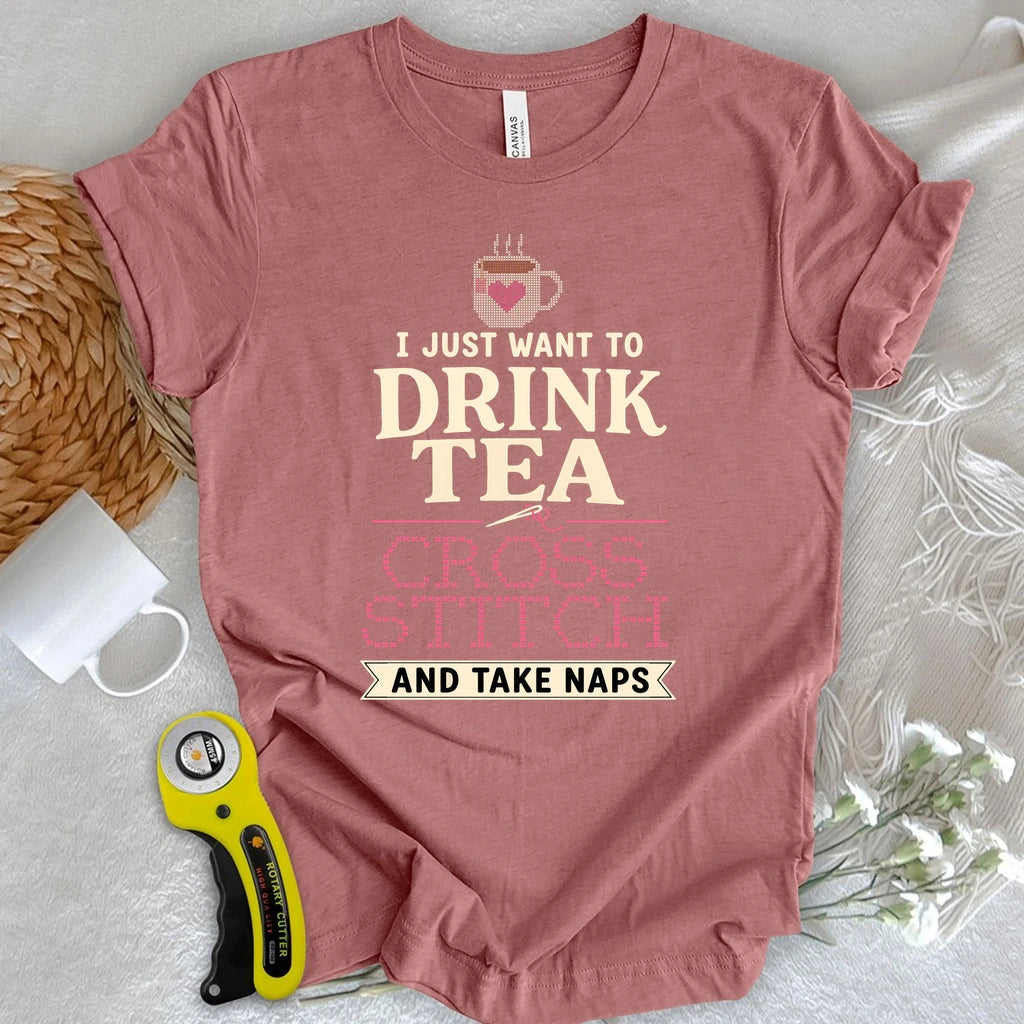 Tea & Cross Stitch T-shirt