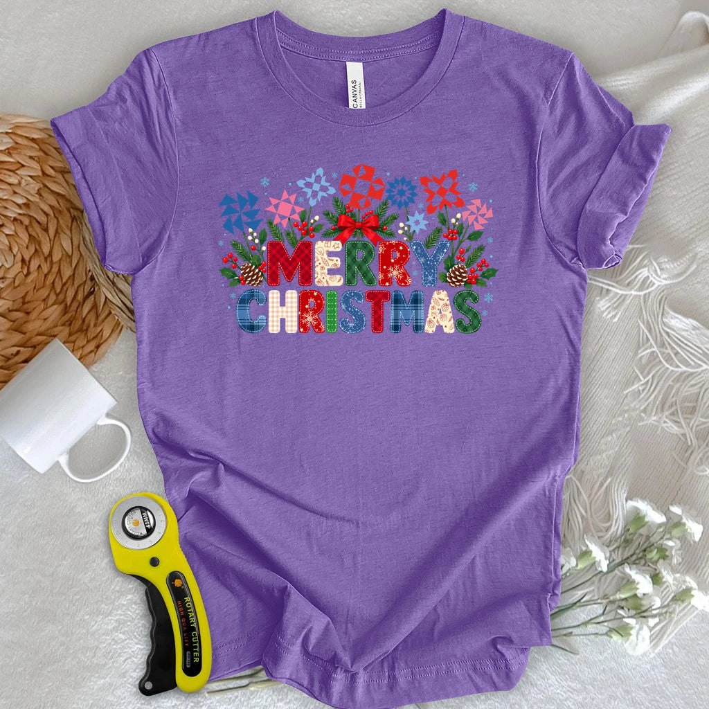 Merry Patchwork Christmas T-shirt