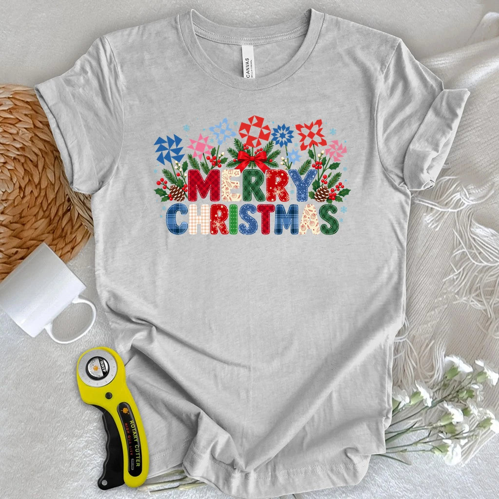 Merry Patchwork Christmas T-shirt