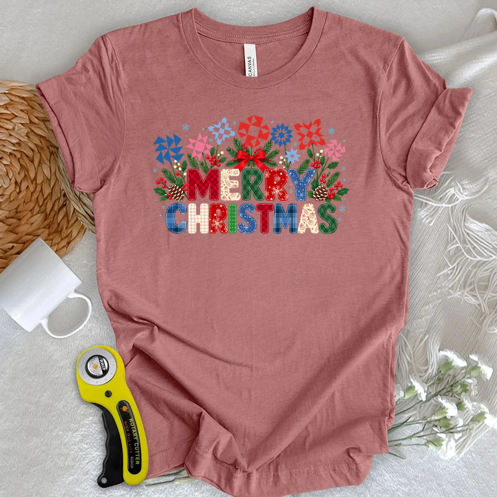 Merry Patchwork Christmas T-shirt