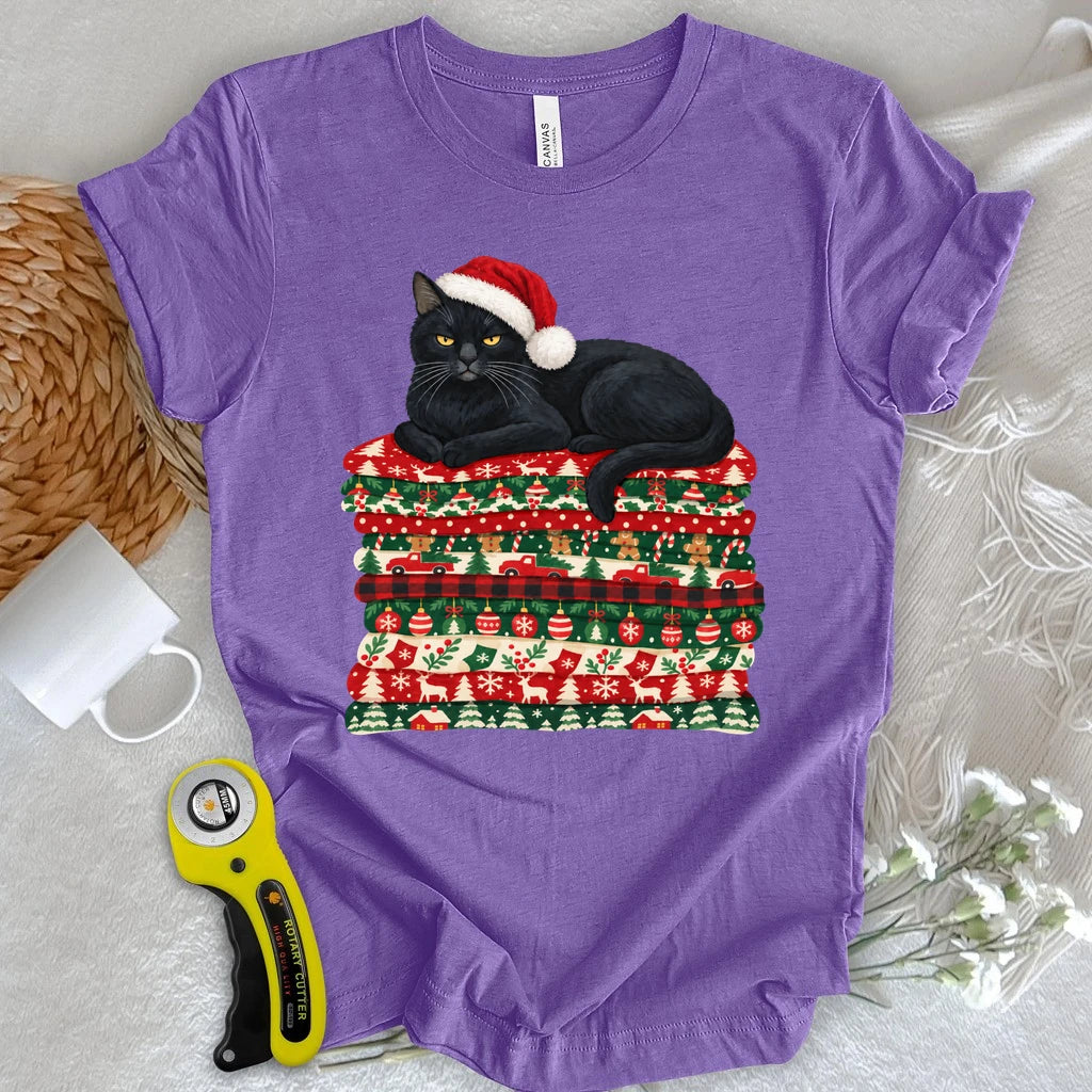 Christmas Fabric Stash Cat T-shirt