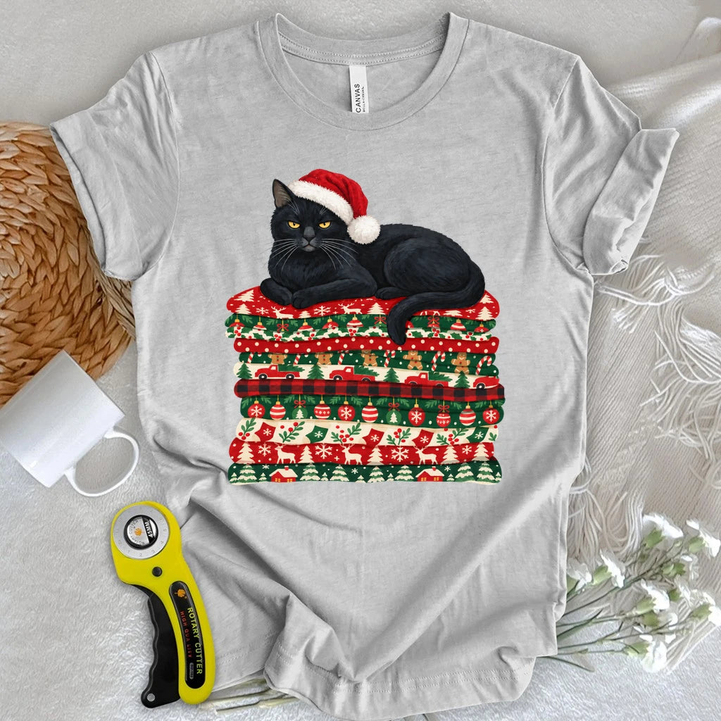 Christmas Fabric Stash Cat T-shirt