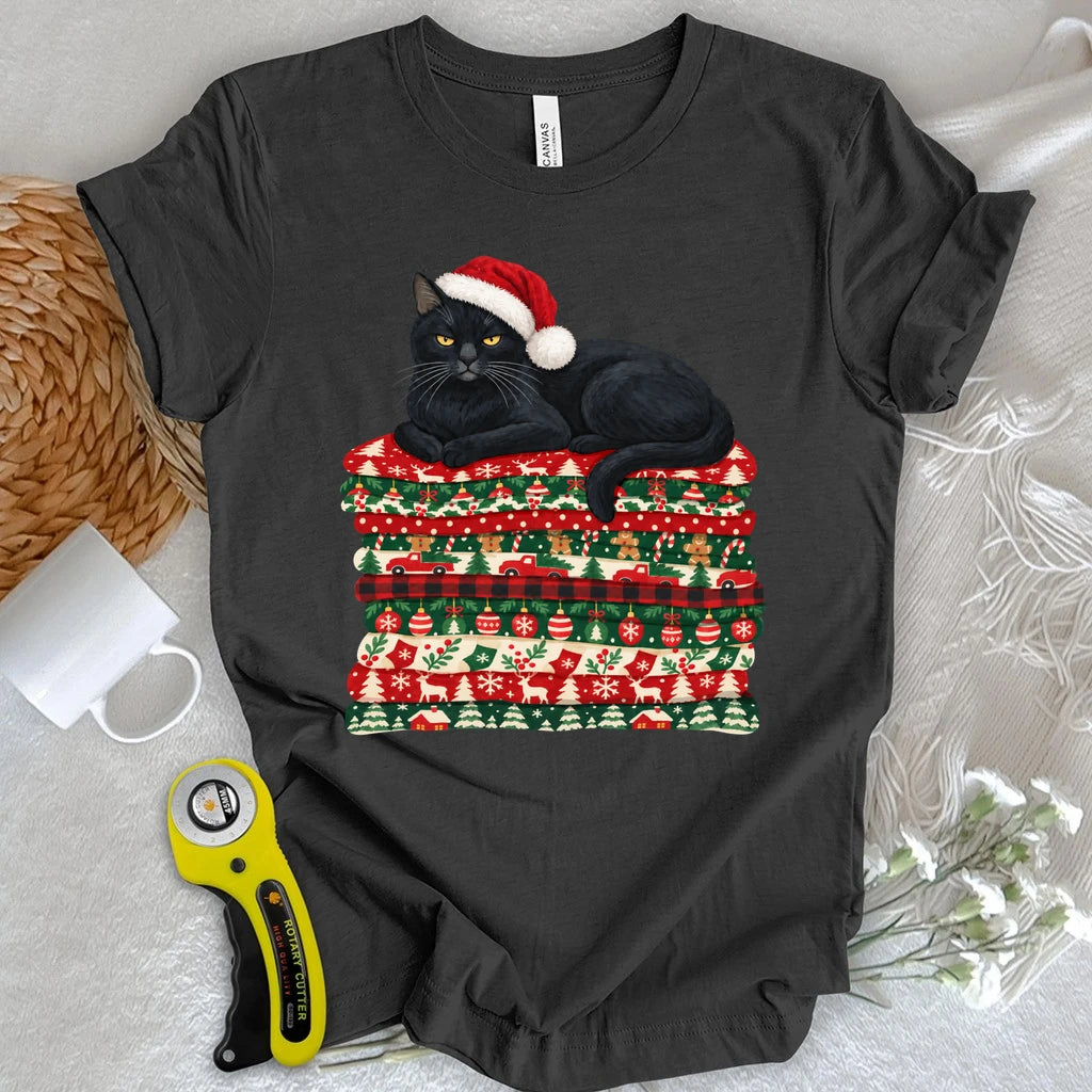Christmas Fabric Stash Cat T-shirt