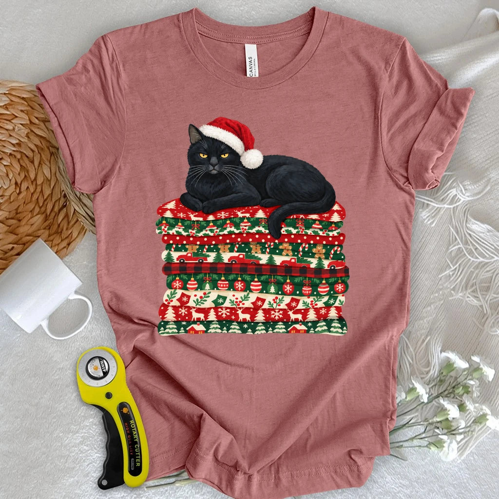Christmas Fabric Stash Cat T-shirt