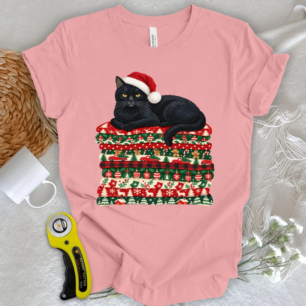Christmas Fabric Stash Cat T-shirt
