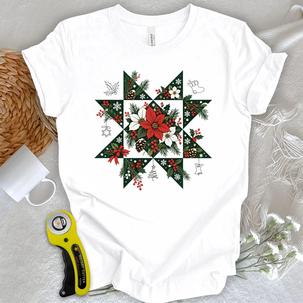 Christmas Star Quilt Block T-shirt