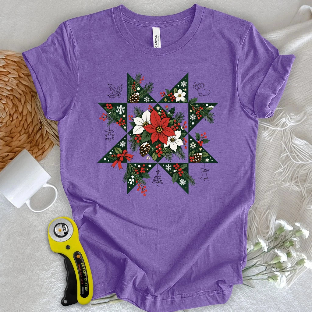 Christmas Star Quilt Block T-shirt