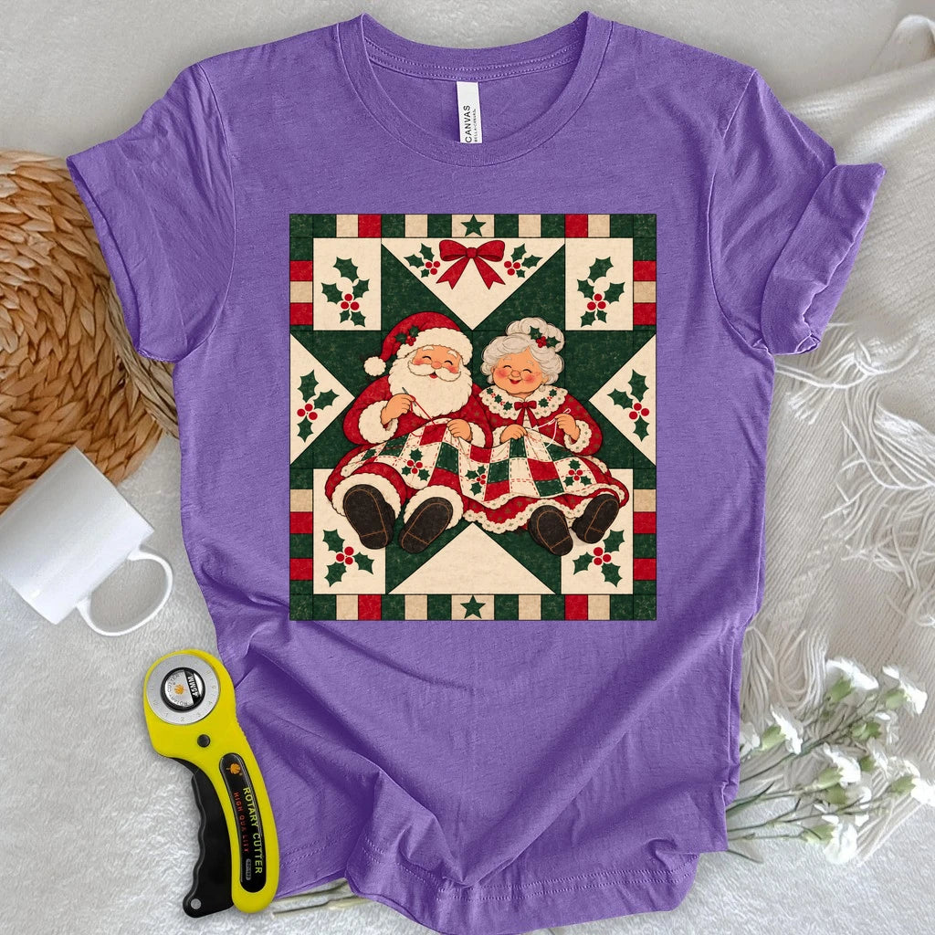 Santa Couple Quilting T-shirt