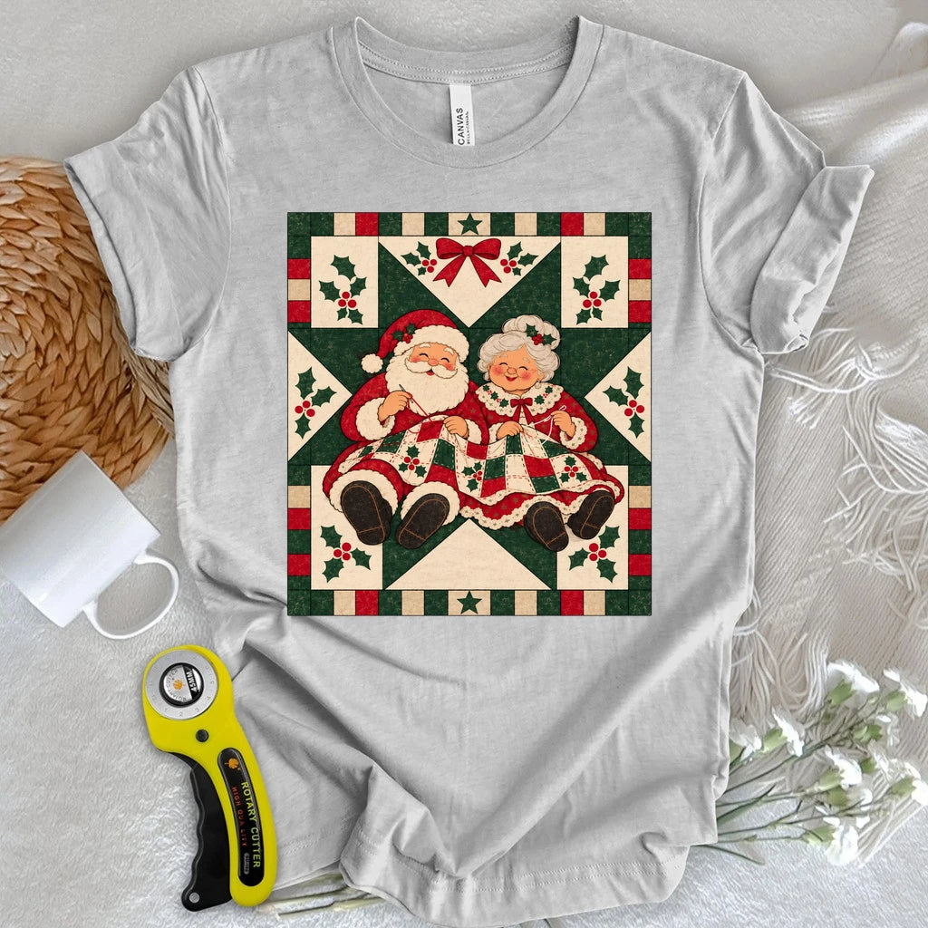 Santa Couple Quilting T-shirt