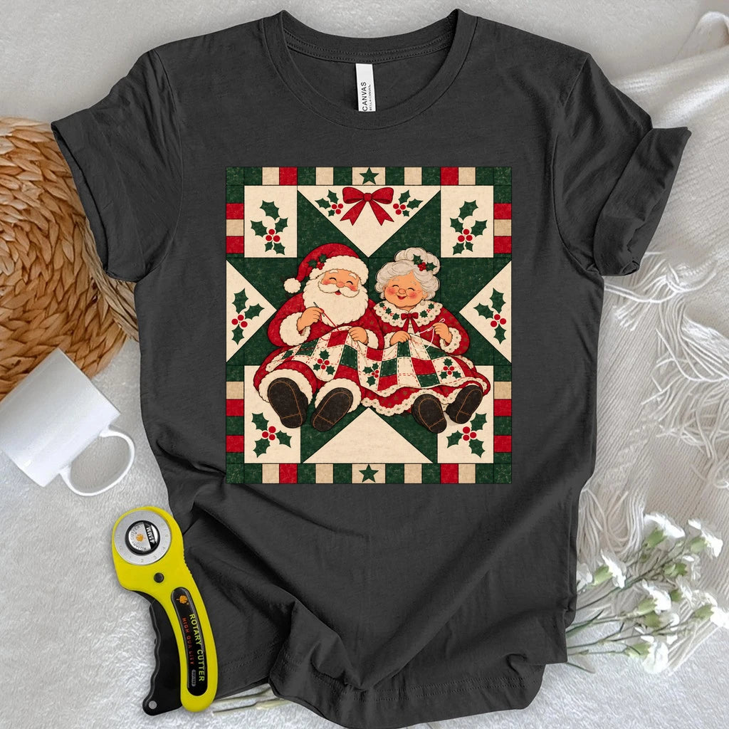 Santa Couple Quilting T-shirt
