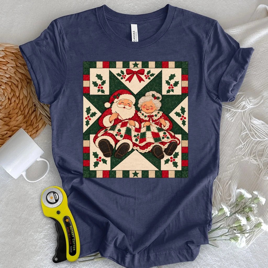 Santa Couple Quilting T-shirt