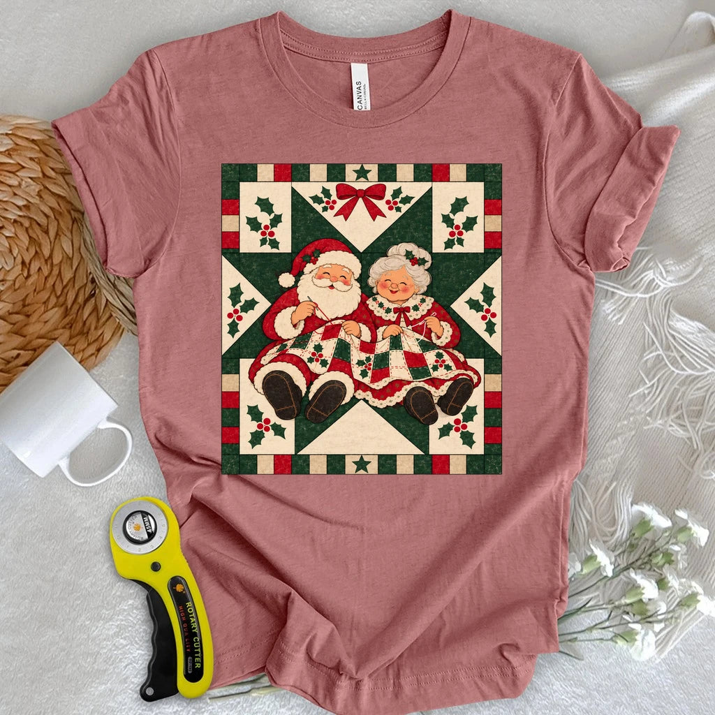 Santa Couple Quilting T-shirt