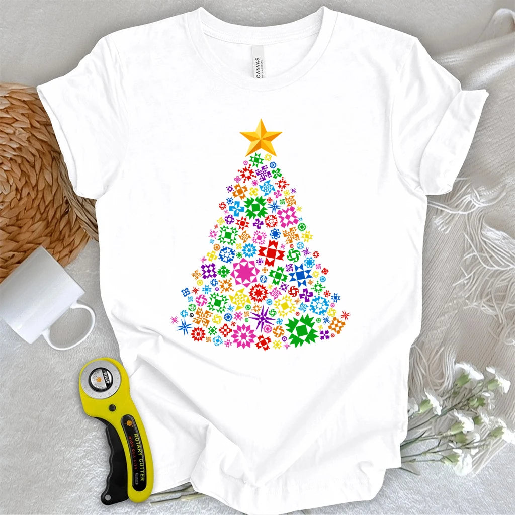 Star Block Christmas Tree T-shirt