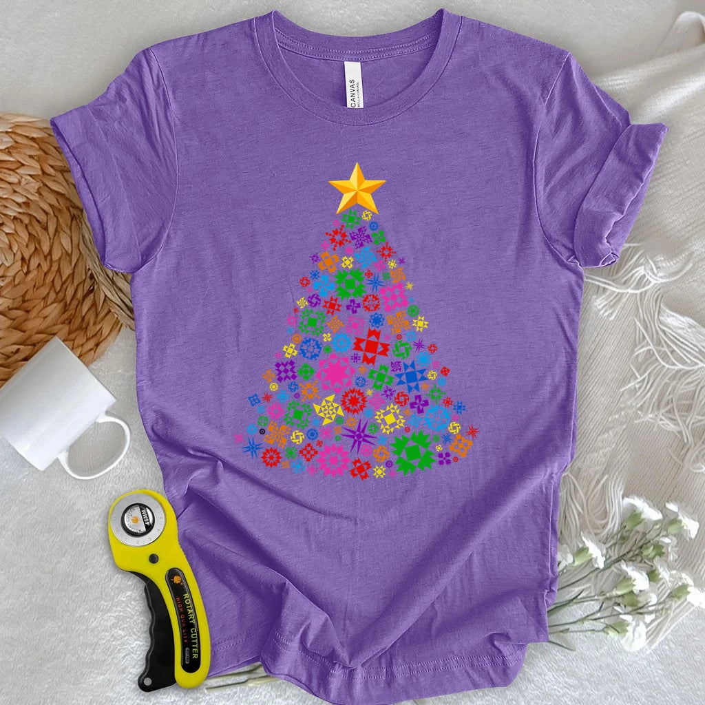 Star Block Christmas Tree T-shirt