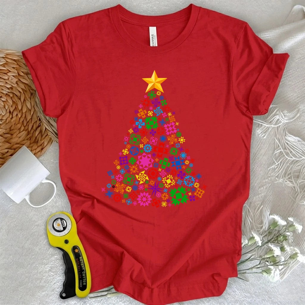 Star Block Christmas Tree T-shirt
