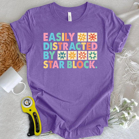 Distracted By Star Block T-shirt