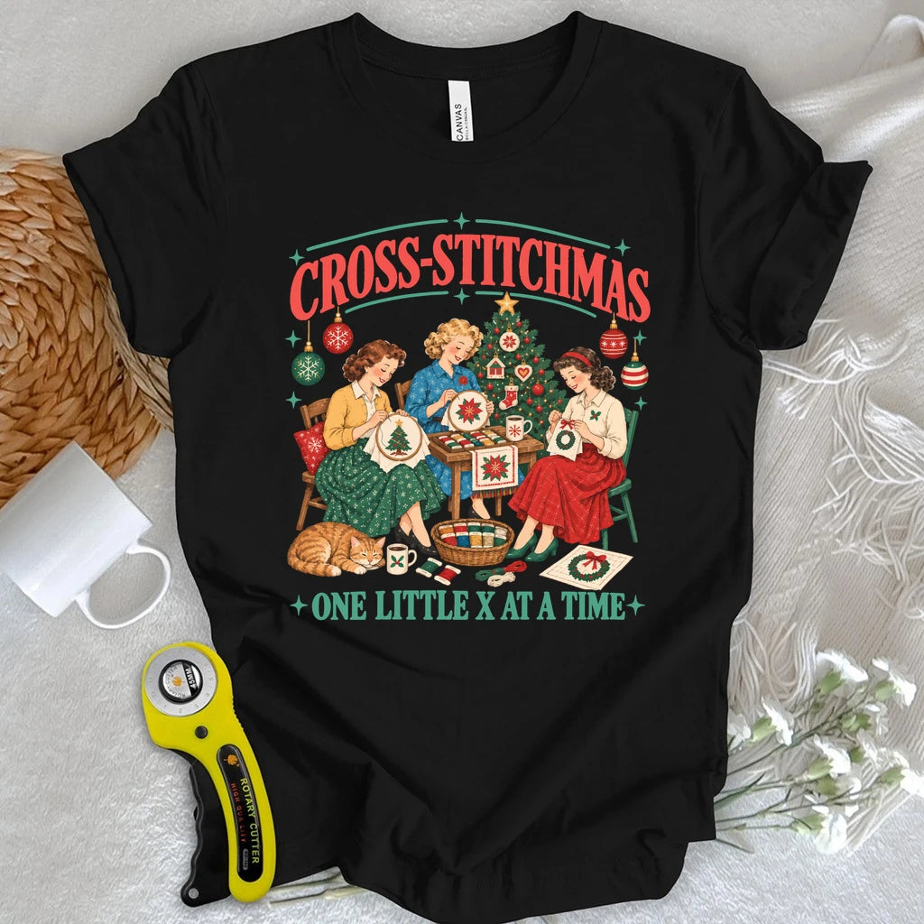 Cross-stitchmas Quilt Gang T-shirt
