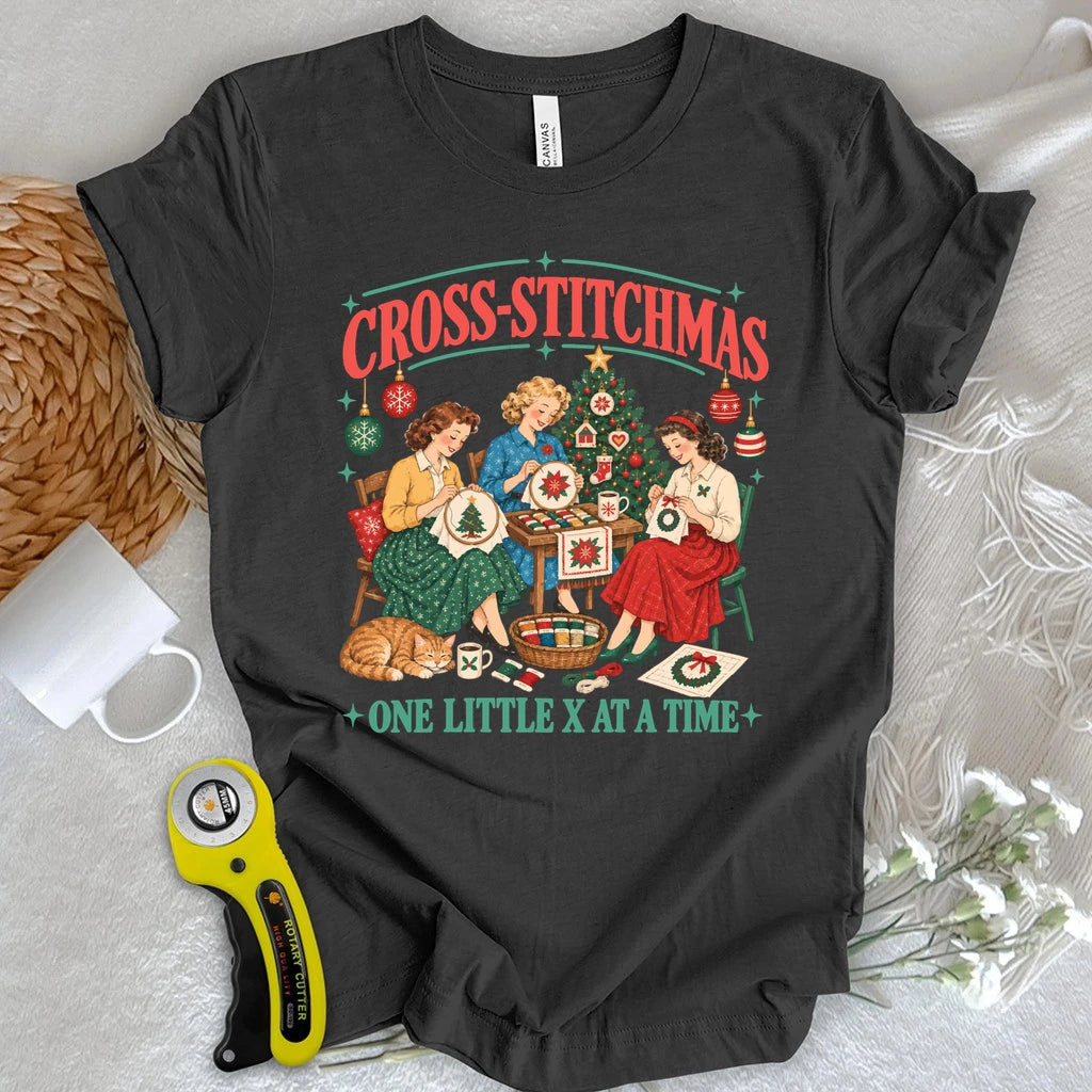 Cross-stitchmas Quilt Gang T-shirt