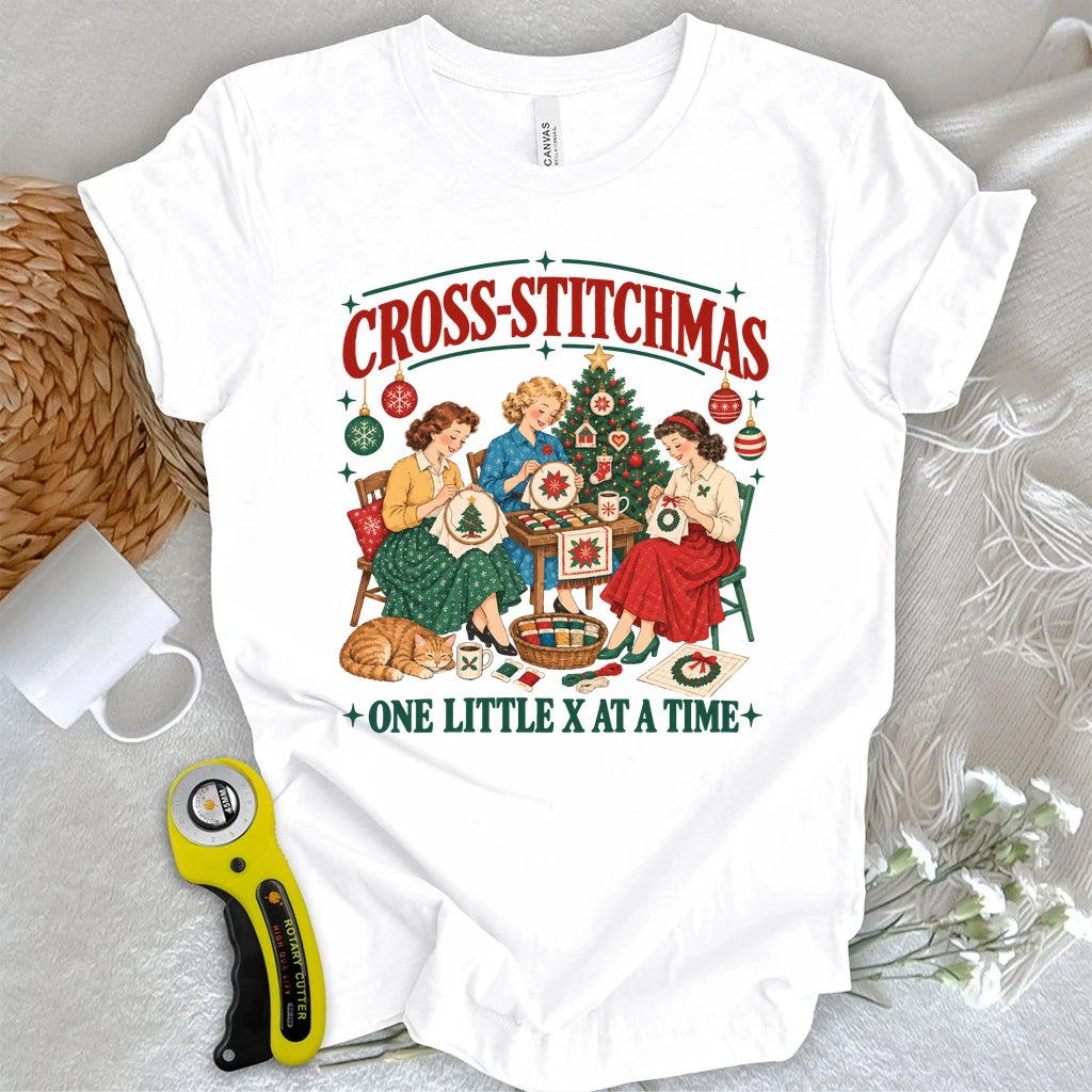 Cross-stitchmas Quilt Gang T-shirt