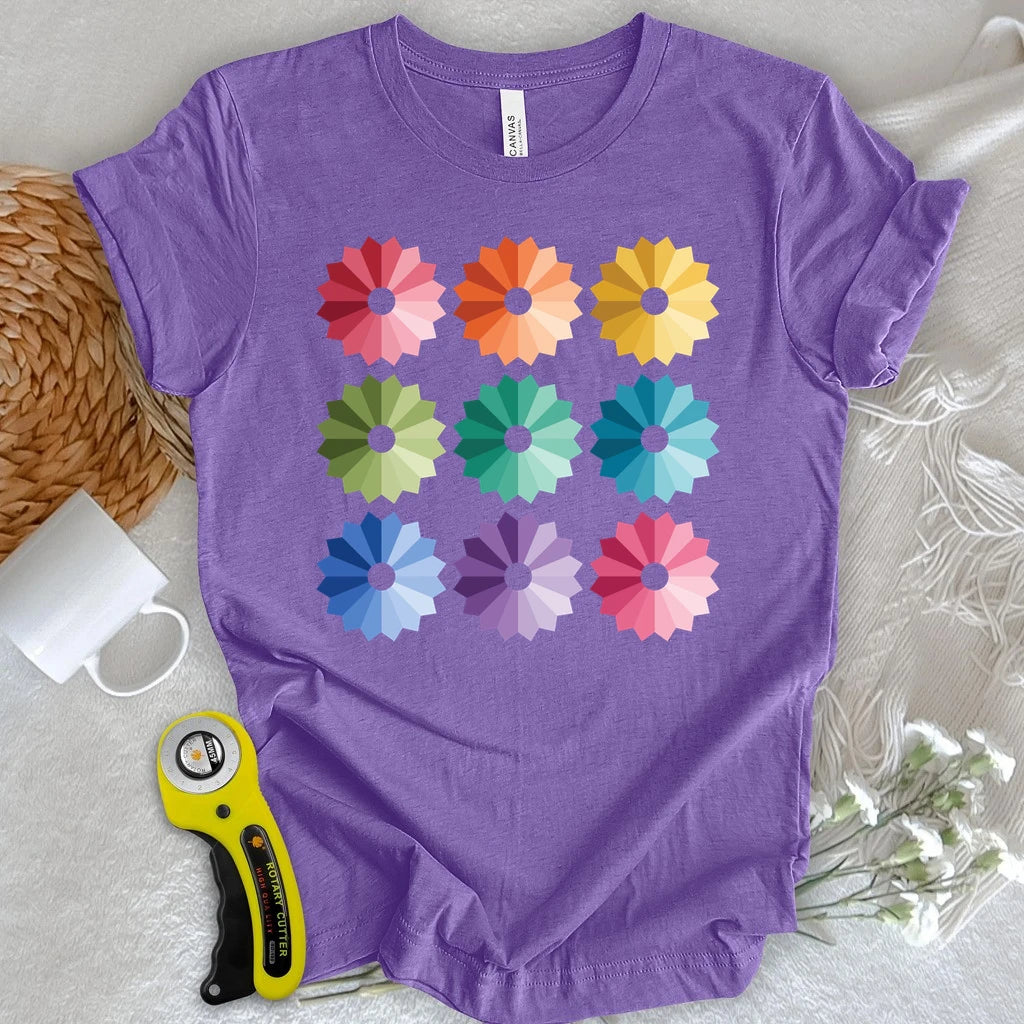 Ombre Dresden Plate Quilt Block T-shirt