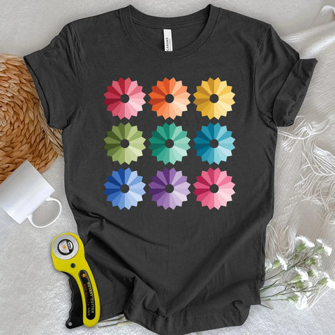 Ombre Dresden Plate Quilt Block T-shirt