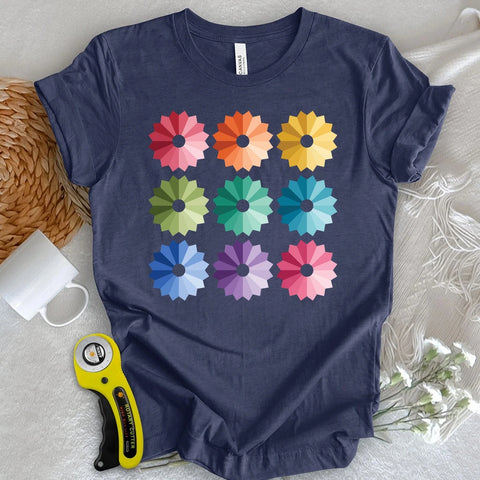 Ombre Dresden Plate Quilt Block T-shirt