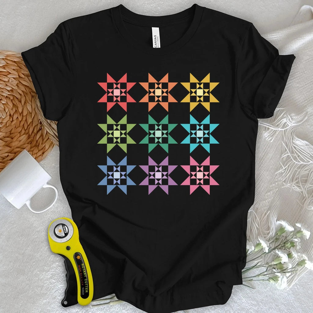 Ombre Star Quilt Block T-shirt