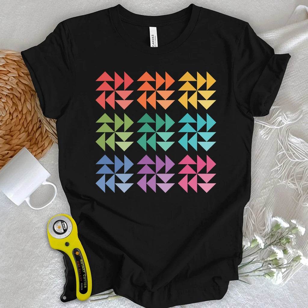 Ombre Flying Geese Quilt Block T-shirt