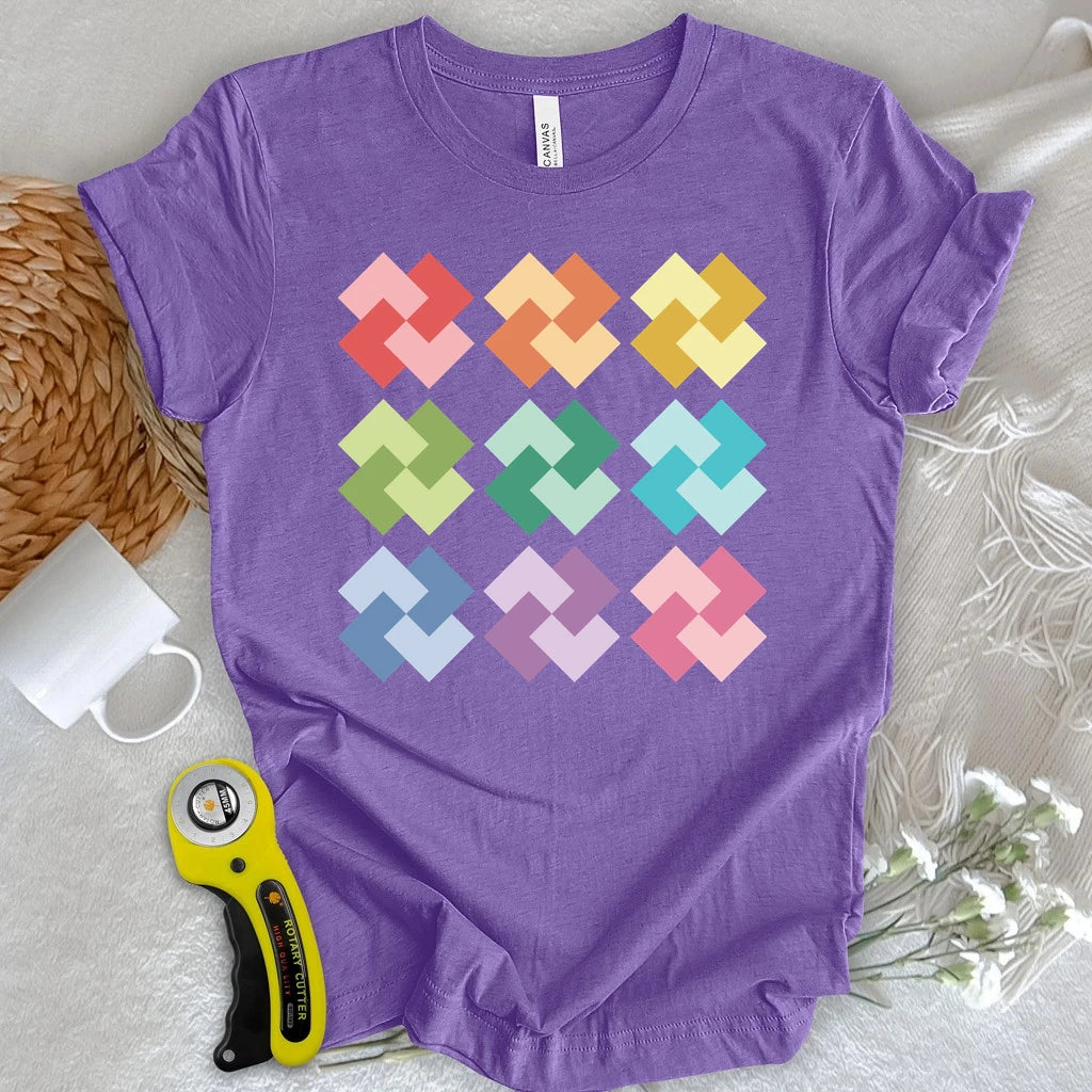 Ombre Card Trick Quilt Block T-shirt