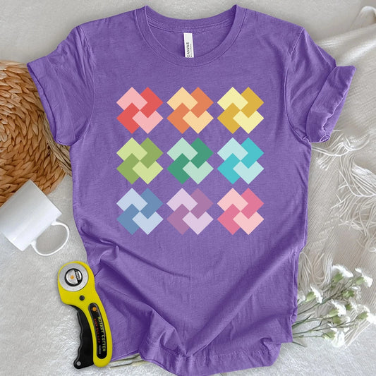 Ombre Card Trick Quilt Block T-shirt