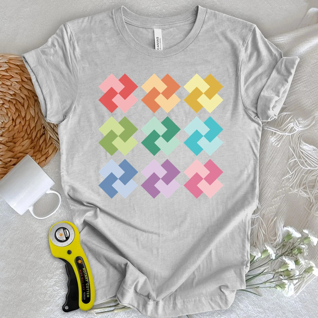 Ombre Card Trick Quilt Block T-shirt