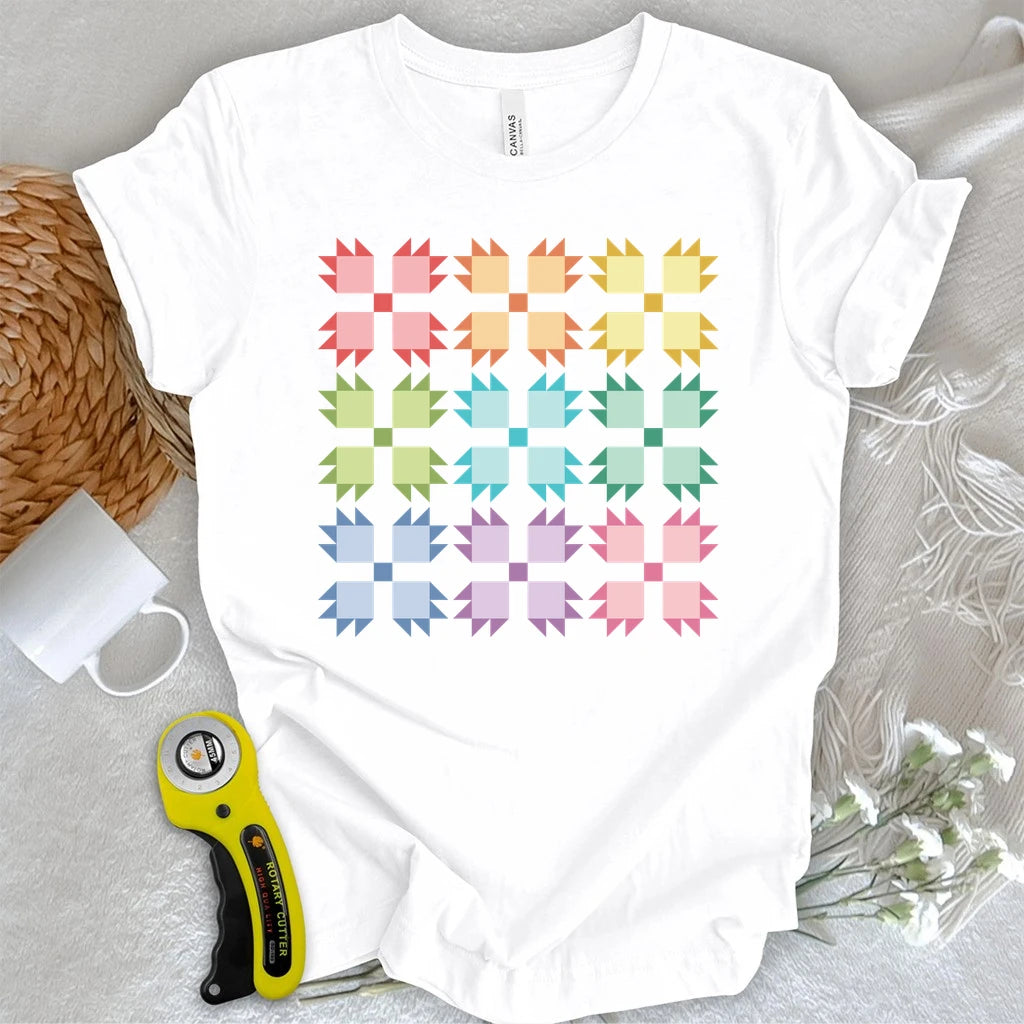 Ombre Bear Paw Quilt Block T-shirt