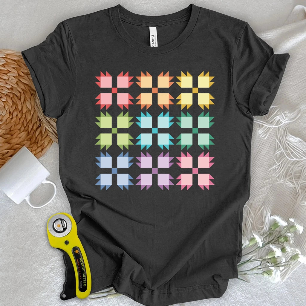 Ombre Bear Paw Quilt Block T-shirt
