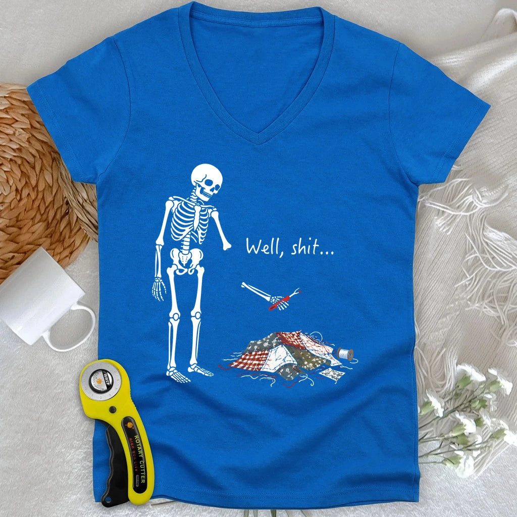 Well, Shit… Seam Ripper Lady V-neck