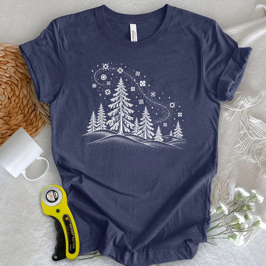 Enchanted Winter Quilt Forest T-shirt