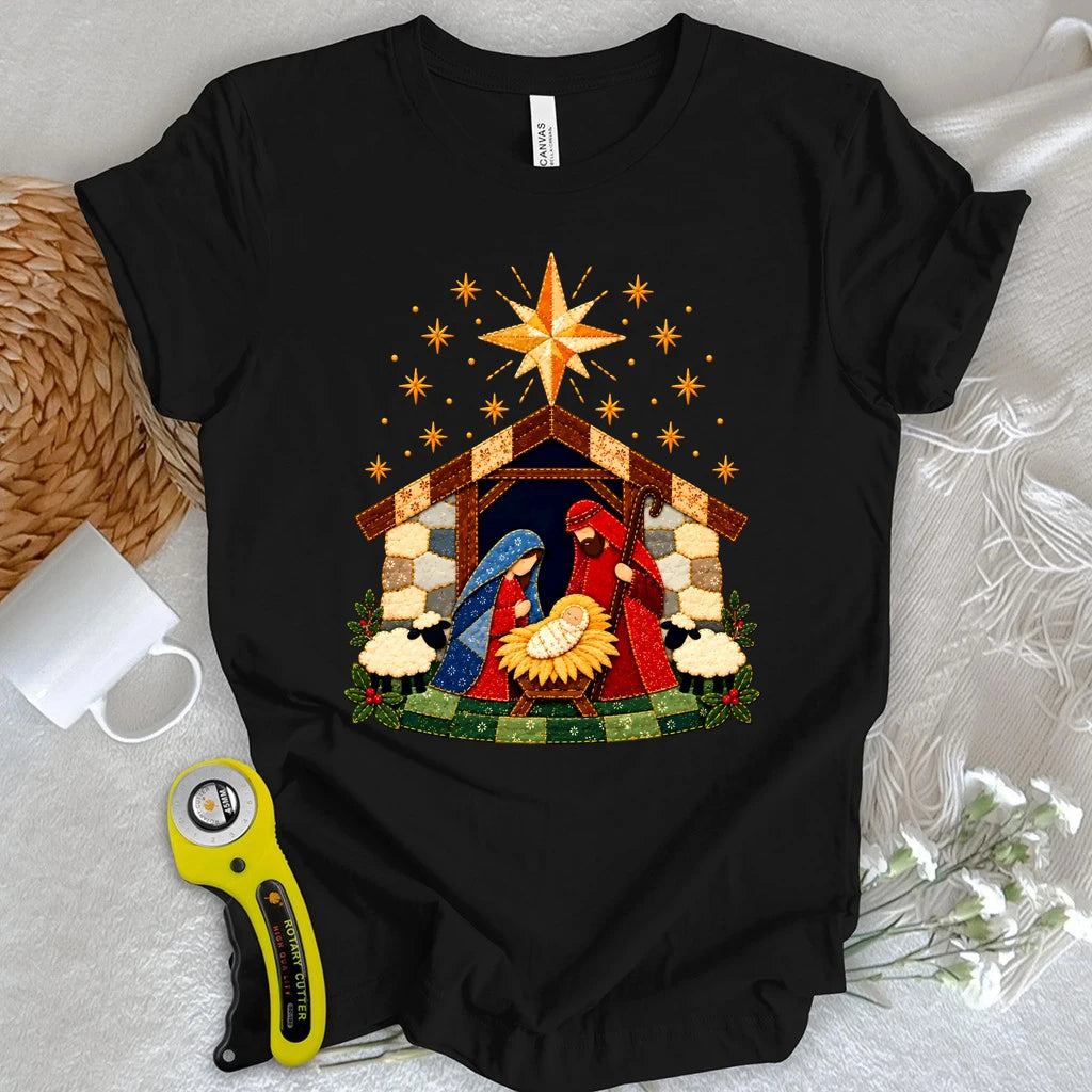 Quilted Nativity Scene T-shirt