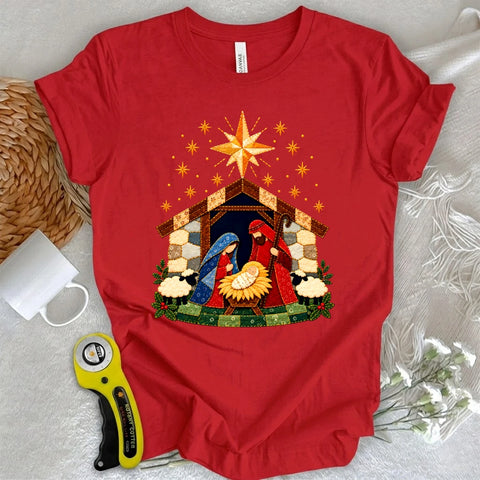 Quilted Nativity Scene T-shirt