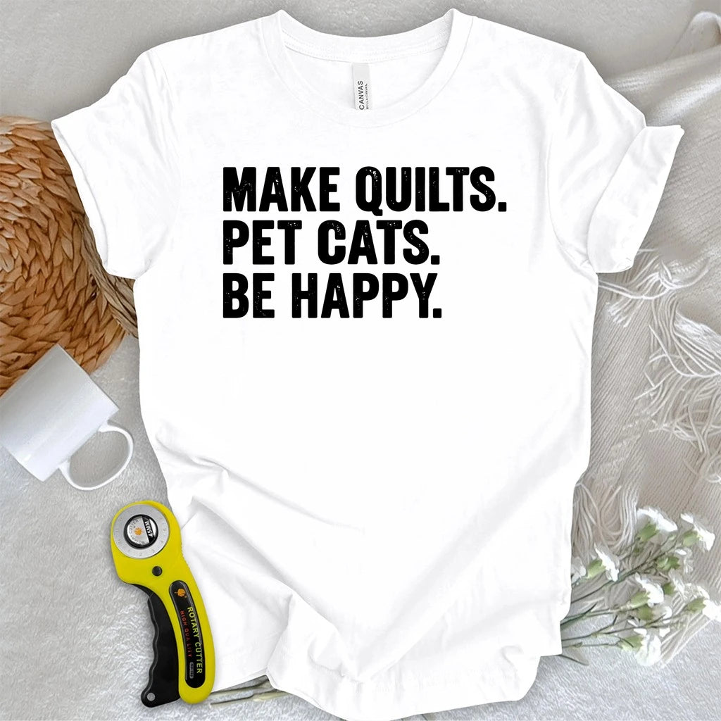 Quilts Cats & Happiness T-shirt