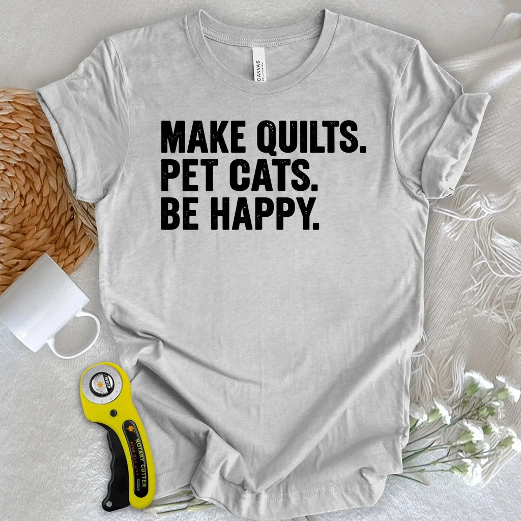 Quilts Cats & Happiness T-shirt