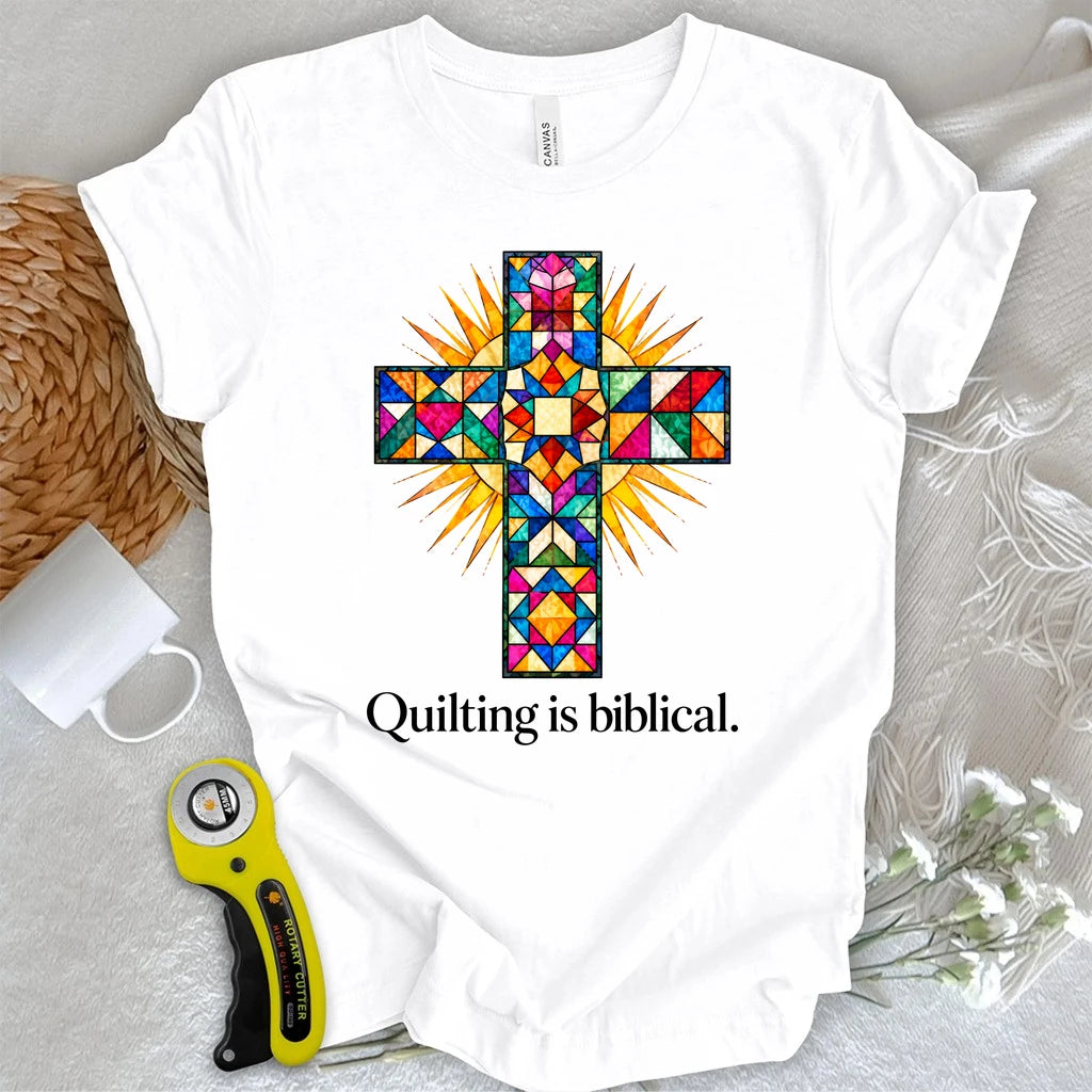 Stain Glass Quilted Cross T-shirt
